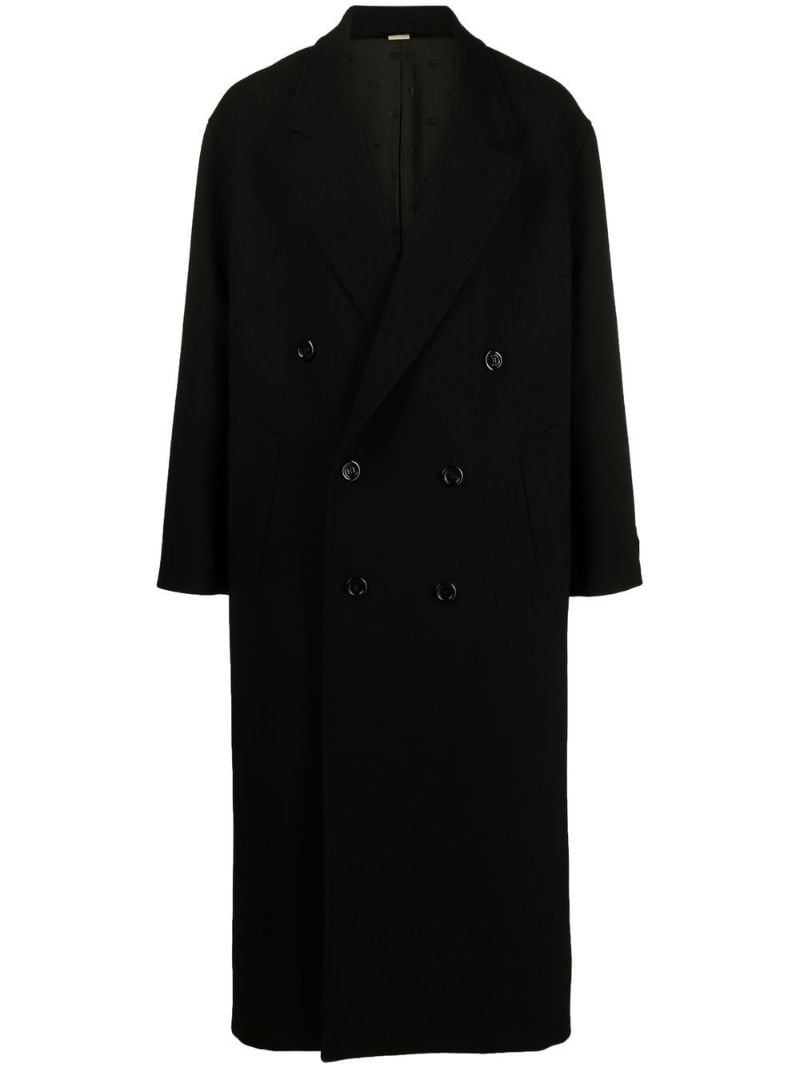 Black Double-breasted Wool Coat
