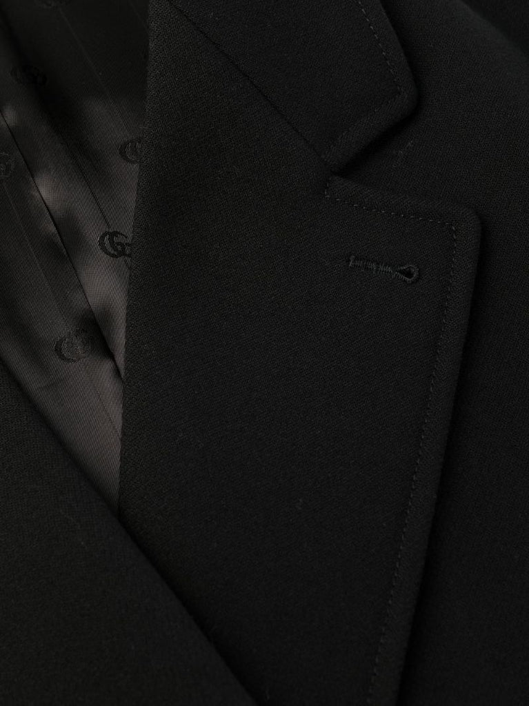 Black Double-breasted Wool Coat