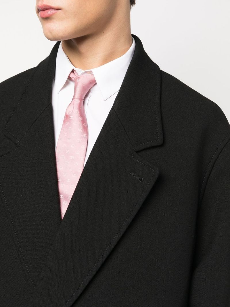 Black Double-breasted Wool Coat