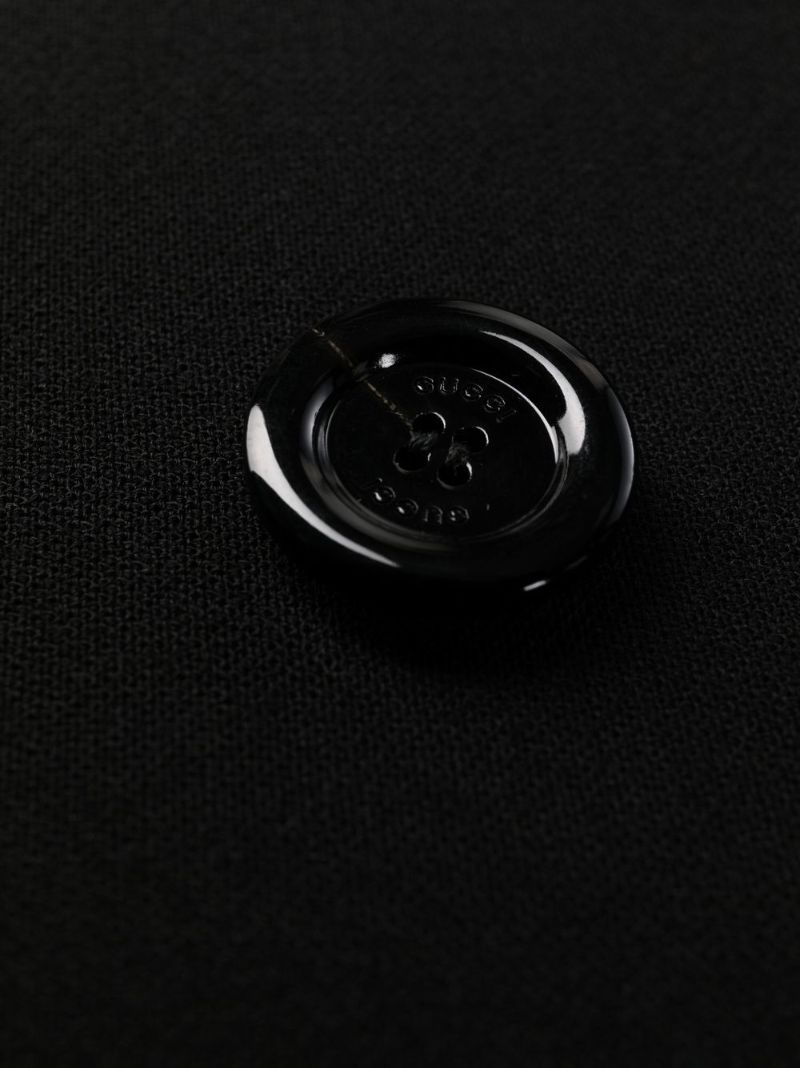 Black Double-breasted Wool Coat