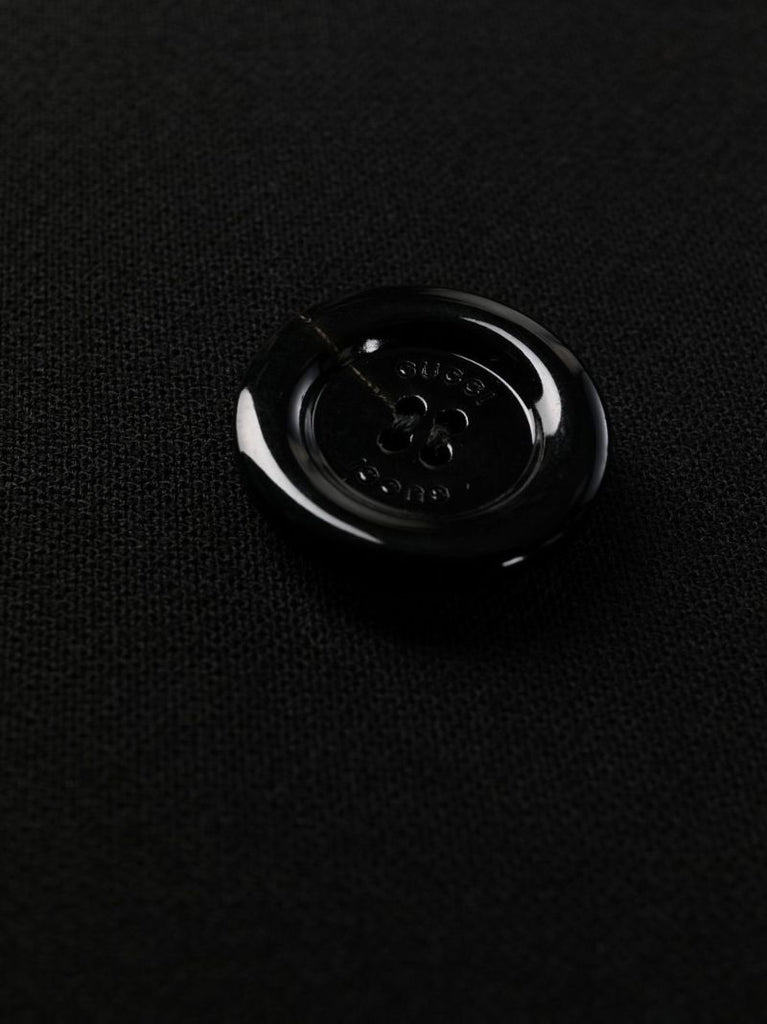 Black Double-breasted Wool Coat