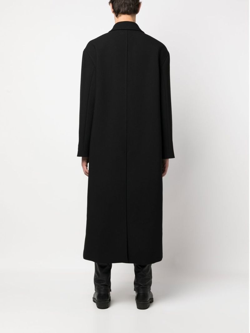Black Double-breasted Wool Coat