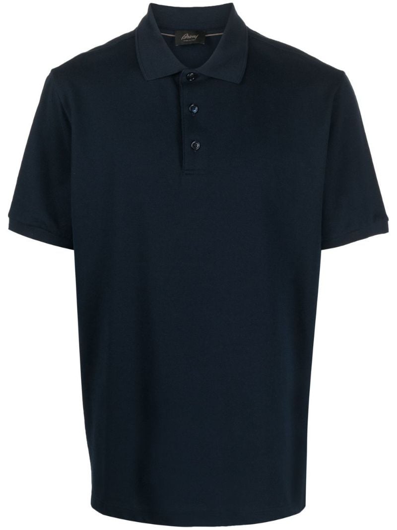 Blue Short-sleeve Cotton Polo Shirt
