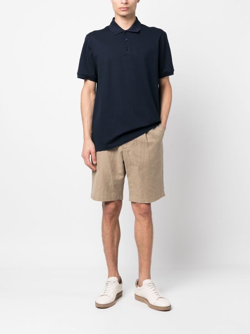 Blue Short-sleeve Cotton Polo Shirt