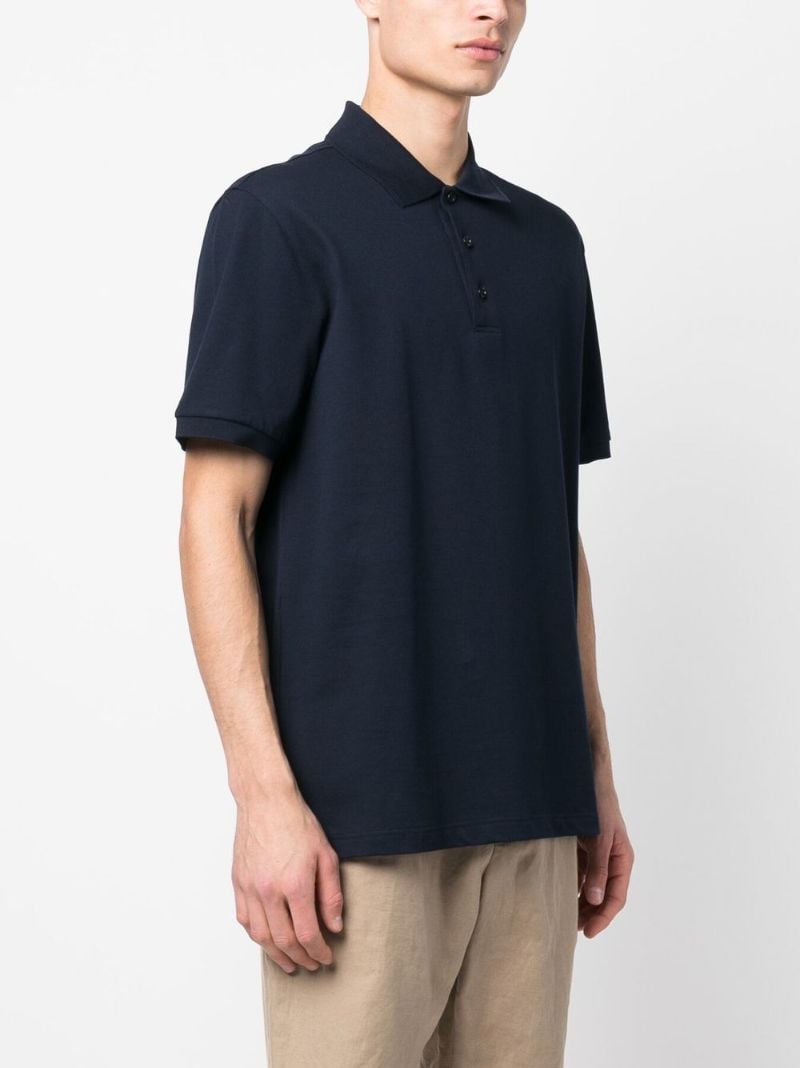 Blue Short-sleeve Cotton Polo Shirt