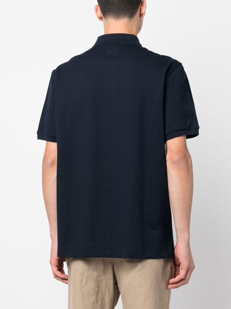 Blue Short-sleeve Cotton Polo Shirt