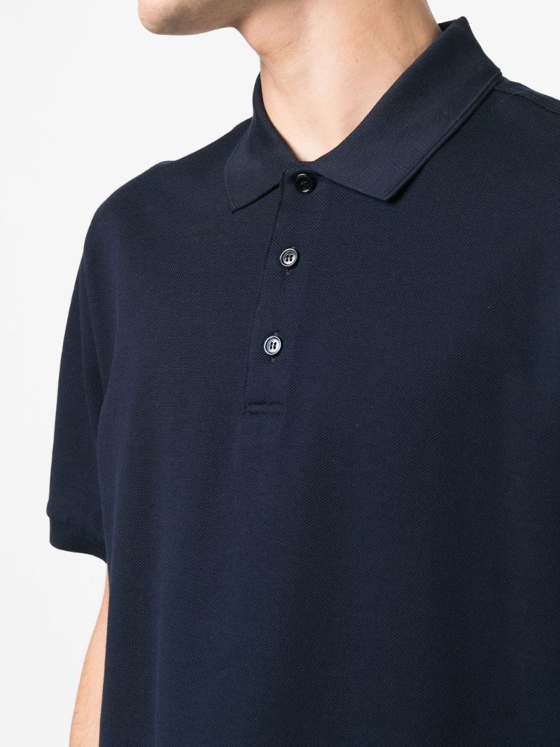 Blue Short-sleeve Cotton Polo Shirt