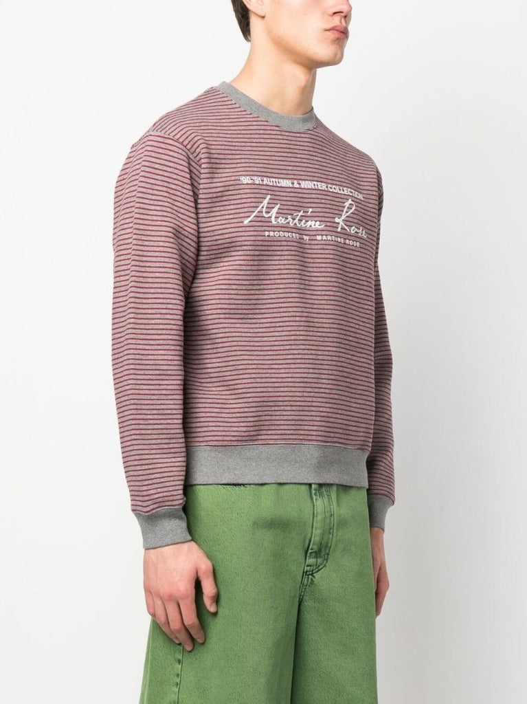 Red Logo Stripe Print Sweatshirt
