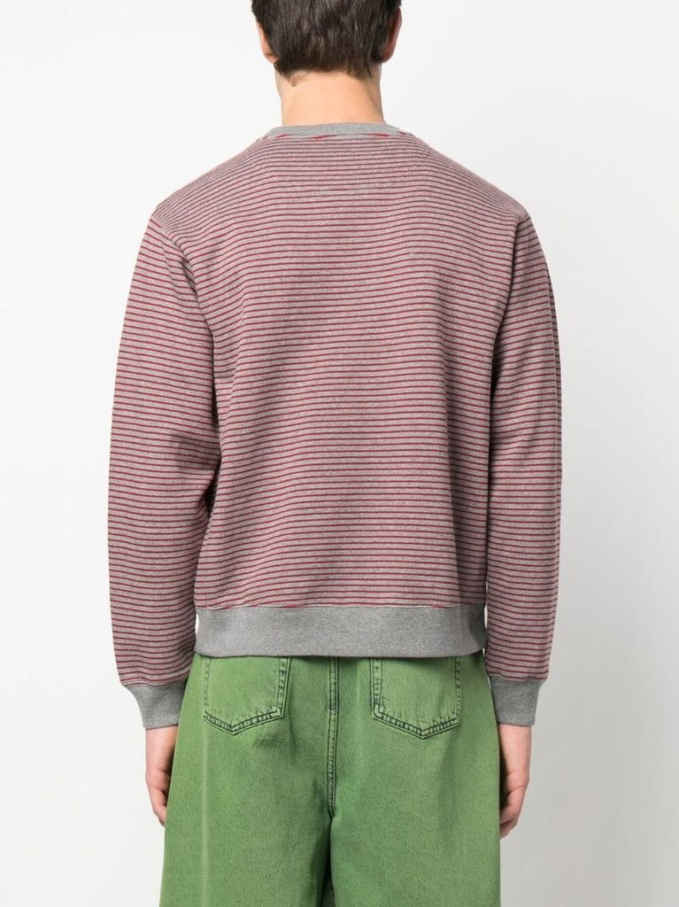Red Logo Stripe Print Sweatshirt