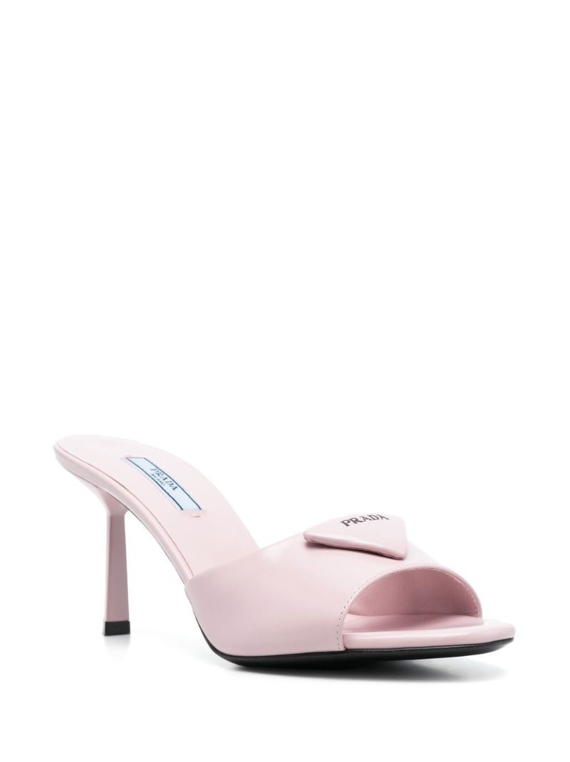 Pink 75 Triangle Logo Mules