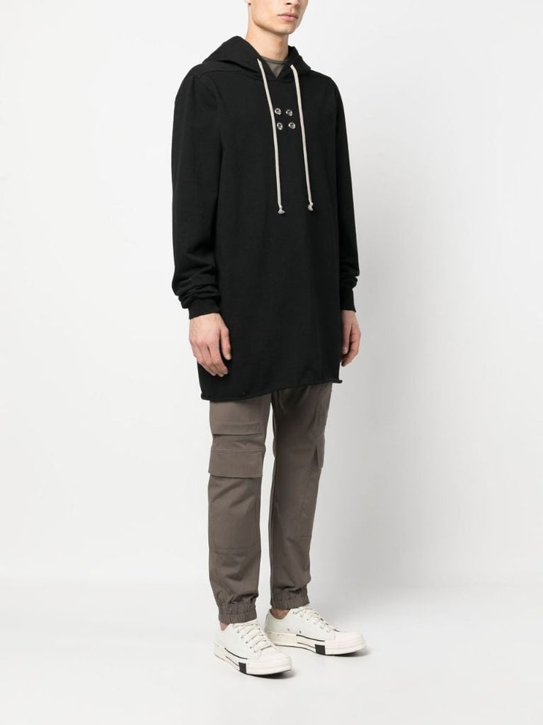 Black Eyelet Organic Cotton Hoodie