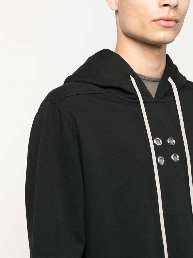Black Eyelet Organic Cotton Hoodie