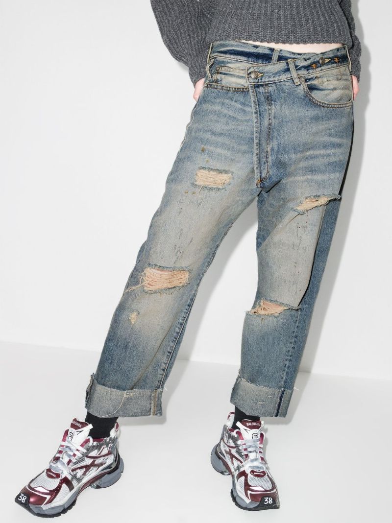 Blue Crossover Distressed-effect Jeans