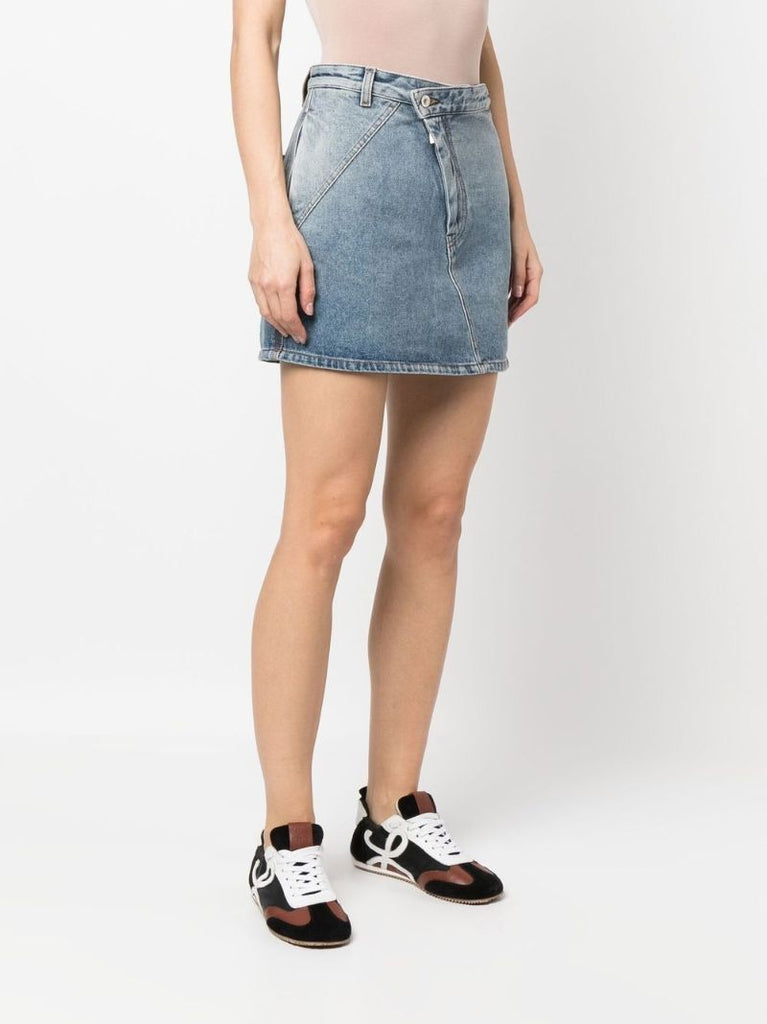 Blue Anagram Denim Mini Skirt