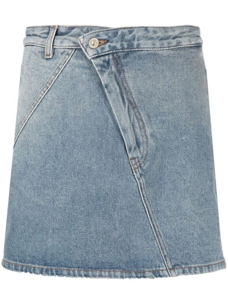 Blue Anagram Denim Mini Skirt