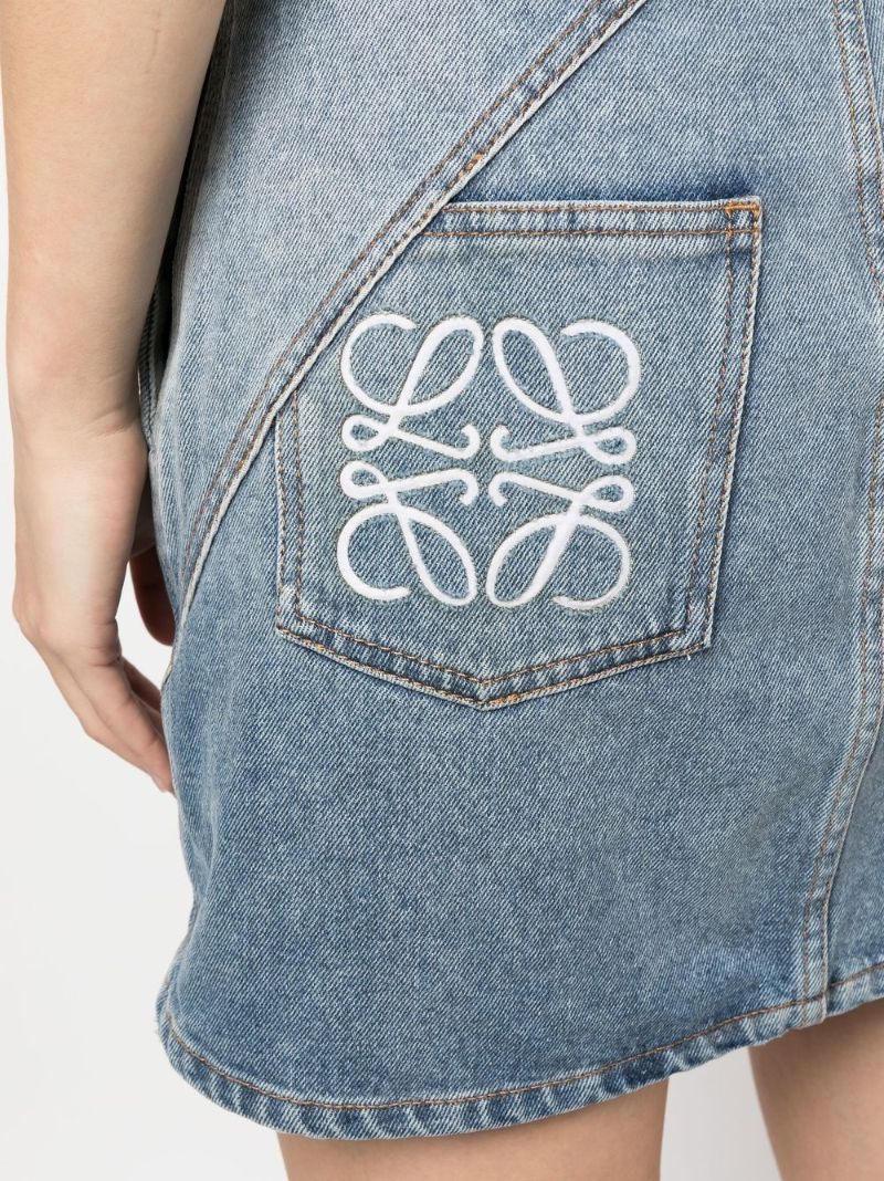 Blue Anagram Denim Mini Skirt