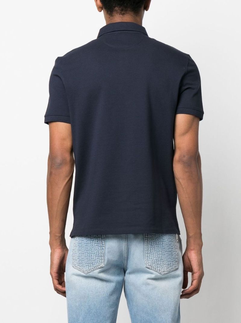 Blue Logo Embroidered Polo Shirt