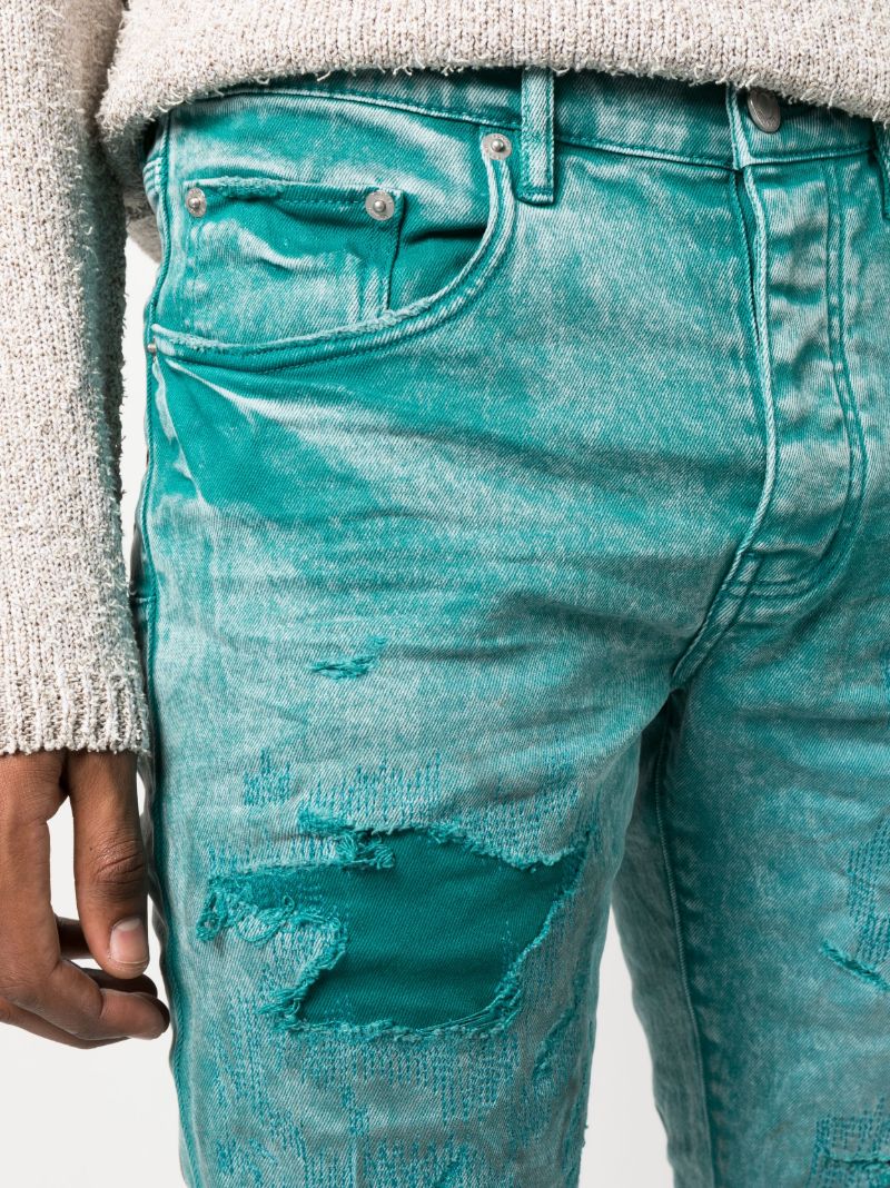 Fanfare Green Heavy Repair Skinny Jeans
