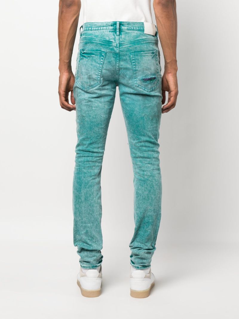 Fanfare Green Heavy Repair Skinny Jeans