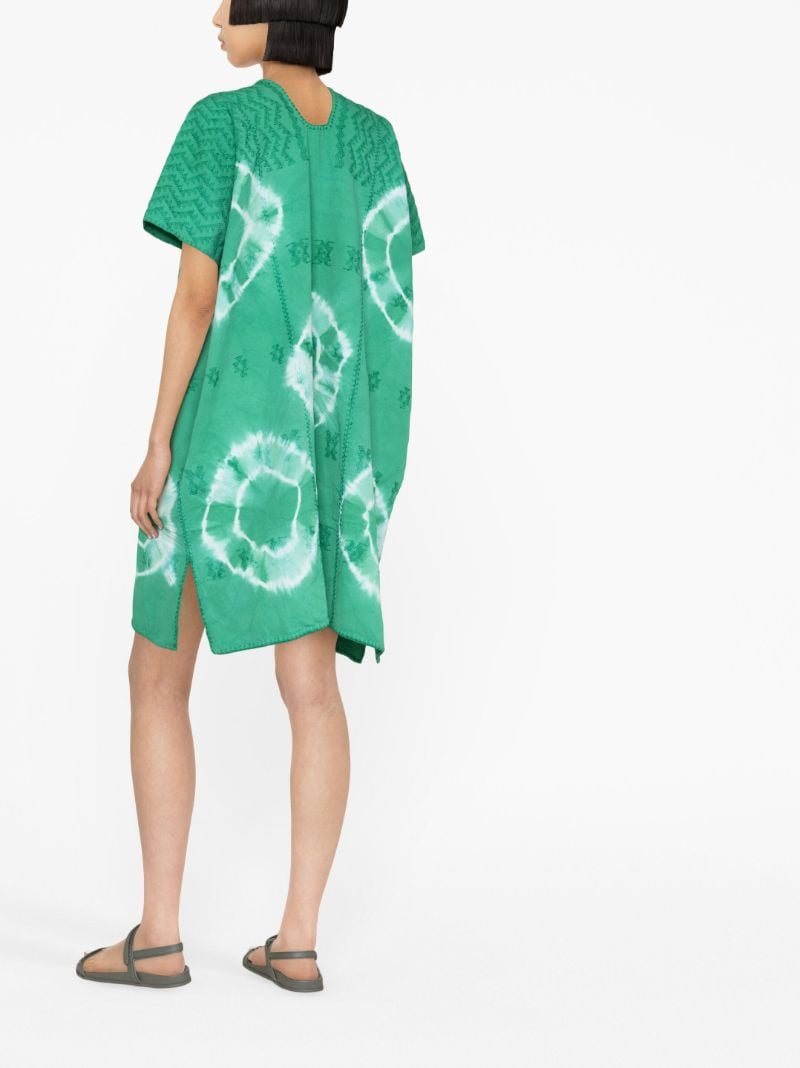 Green Tie-dye Kaftan Dress