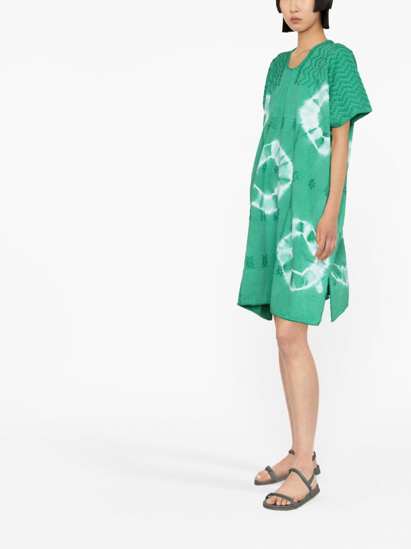 Green Tie-dye Kaftan Dress