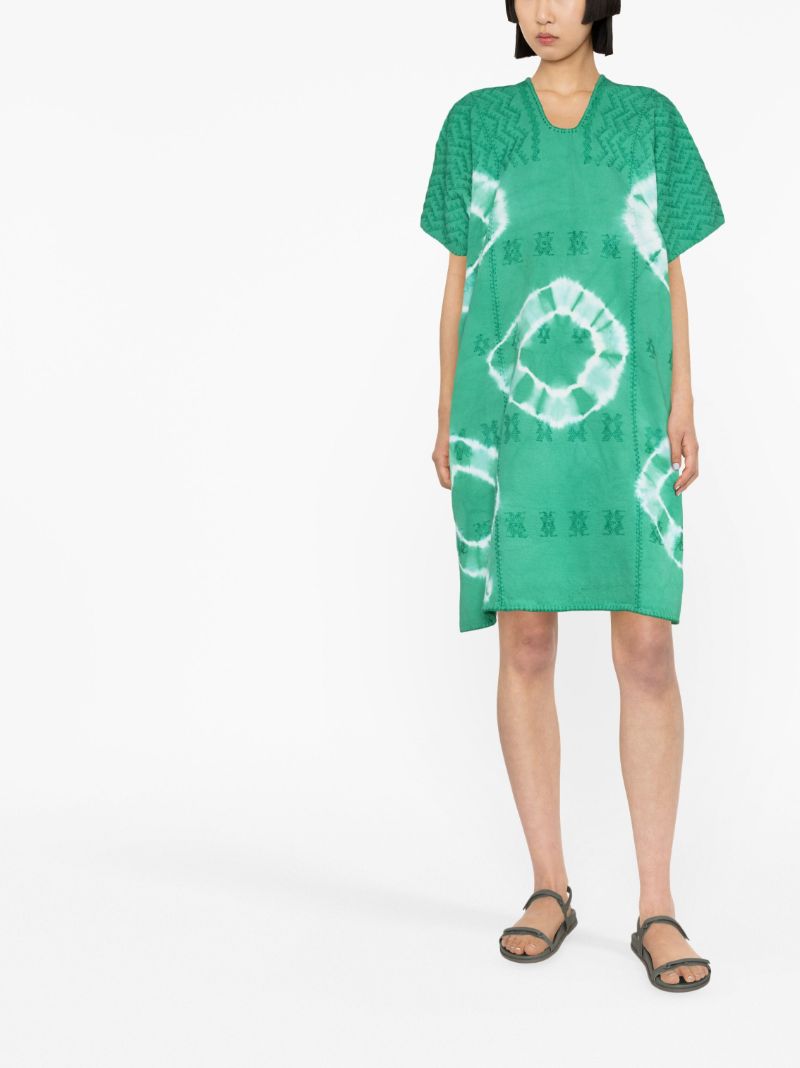 Green Tie-dye Kaftan Dress