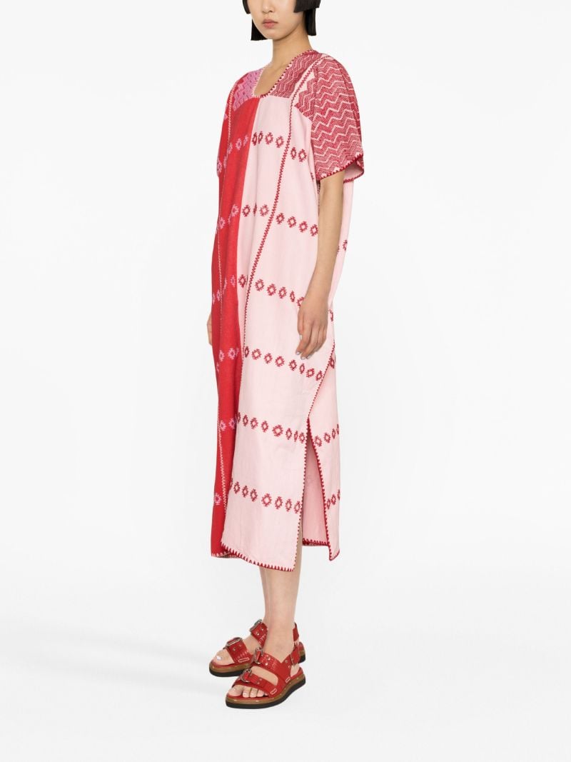 Pink Graphic-patterned Midi Dress