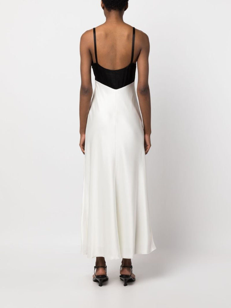 White Satin Sleeveless Gown