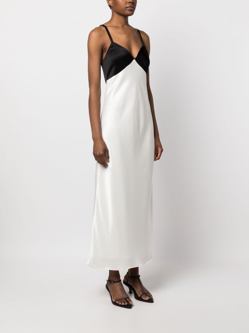 White Satin Sleeveless Gown