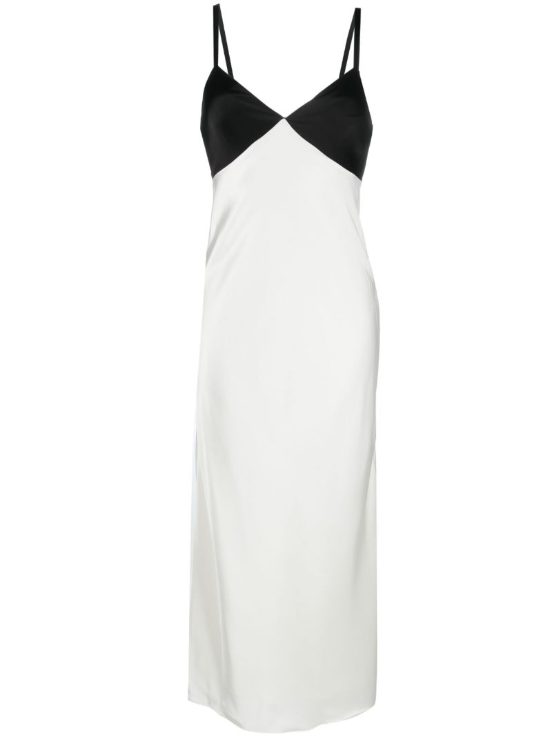 White Satin Sleeveless Gown