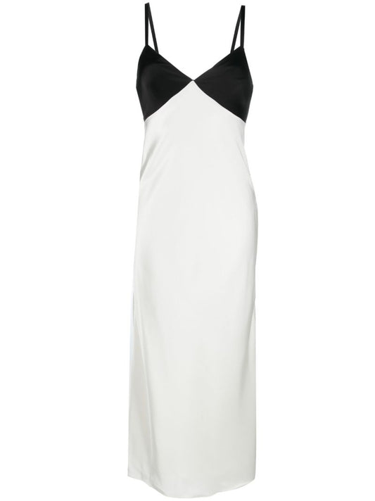 White Satin Sleeveless Gown