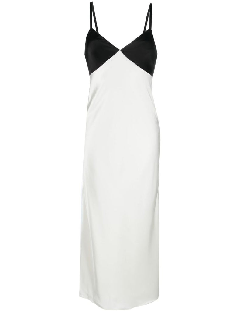 White Satin Sleeveless Gown