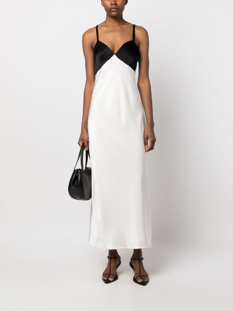 White Satin Sleeveless Gown