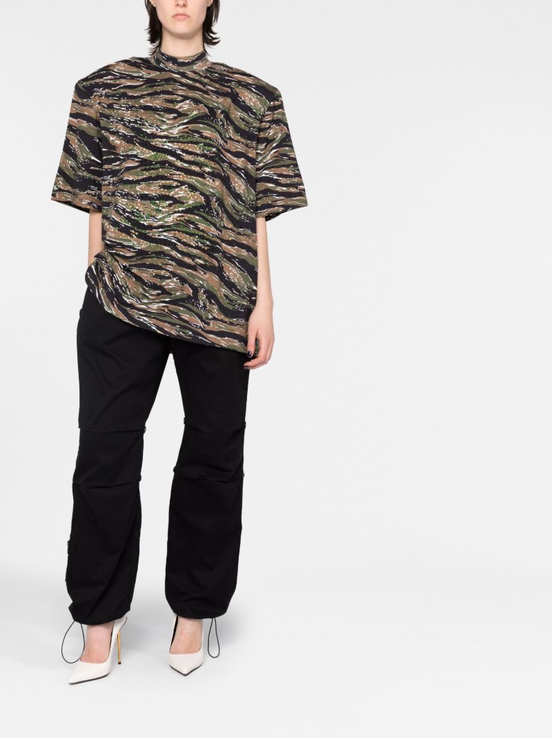 Brown Camouflage-print T-shirt