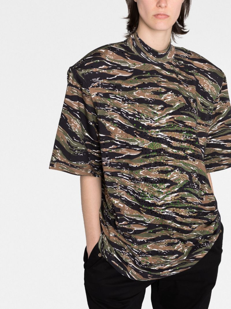 Brown Camouflage-print T-shirt