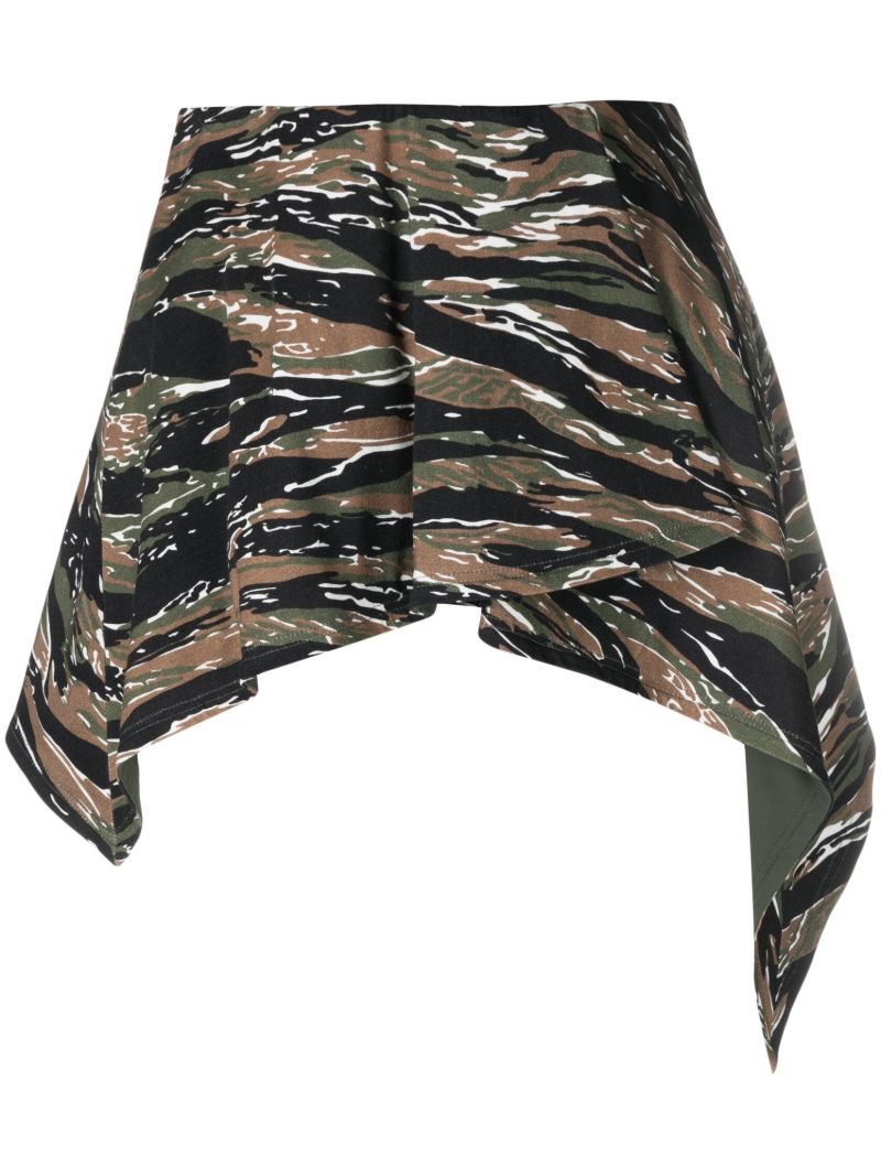 Brown Camouflage-print Mini Skirt