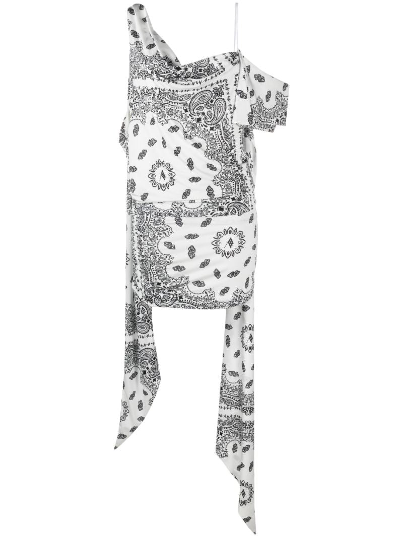 White Ranya Bandana-print Mini Dress