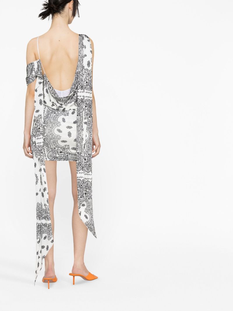 White Ranya Bandana-print Mini Dress