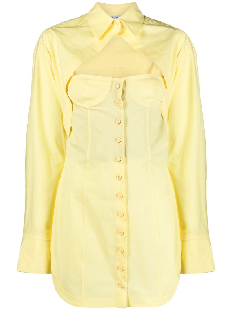 Yellow Cut-out Mini Dress