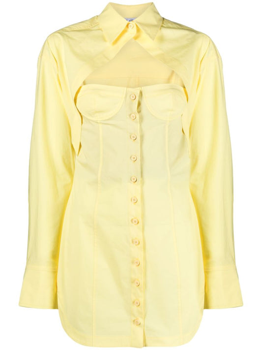 Yellow Cut-out Mini Dress
