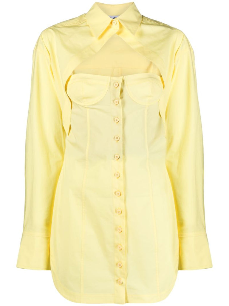 Yellow Cut-out Mini Dress