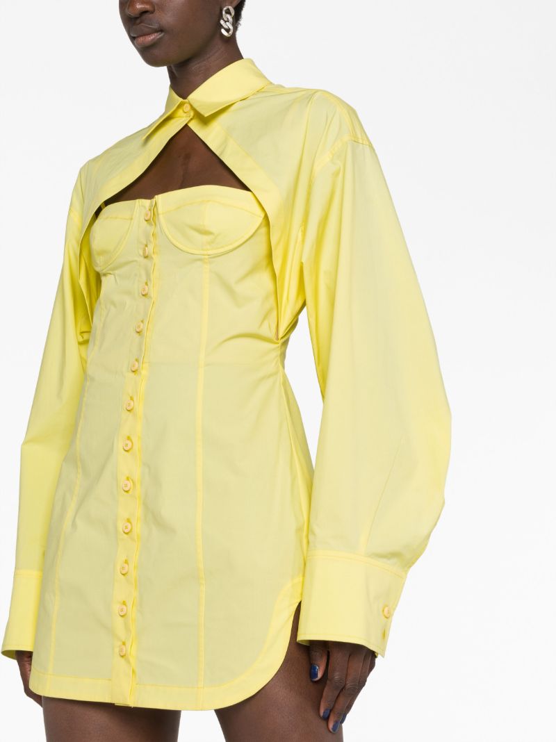 Yellow Cut-out Mini Dress
