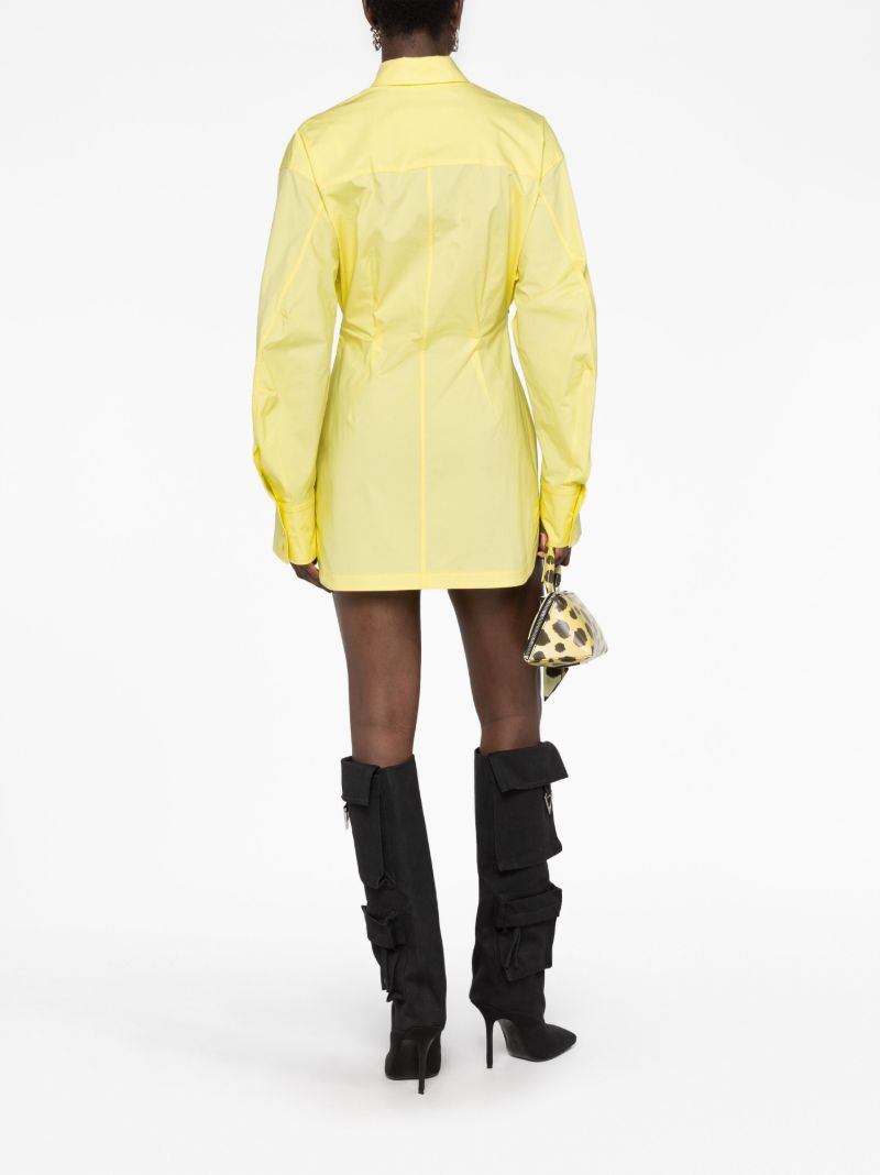 Yellow Cut-out Mini Dress