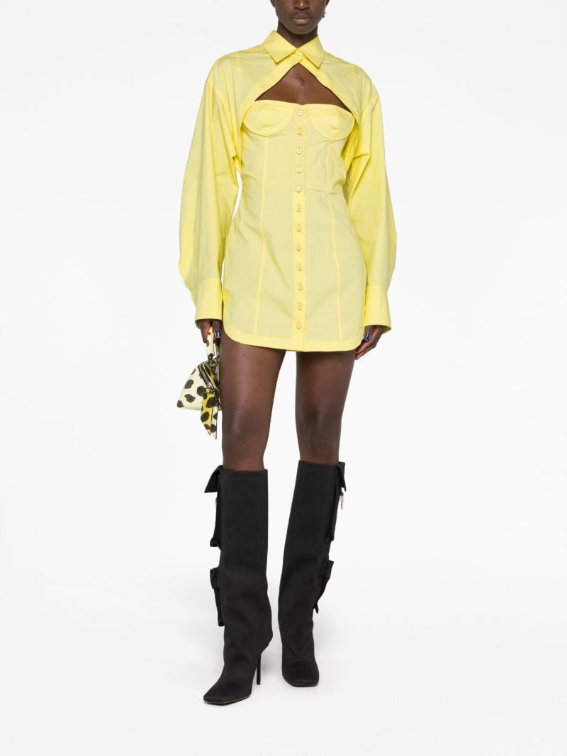 Yellow Cut-out Mini Dress