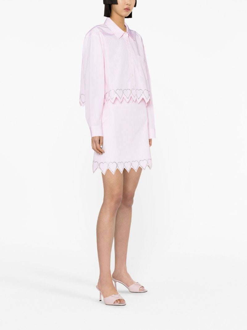 Pink Heart Studded A-line Mini Skirt