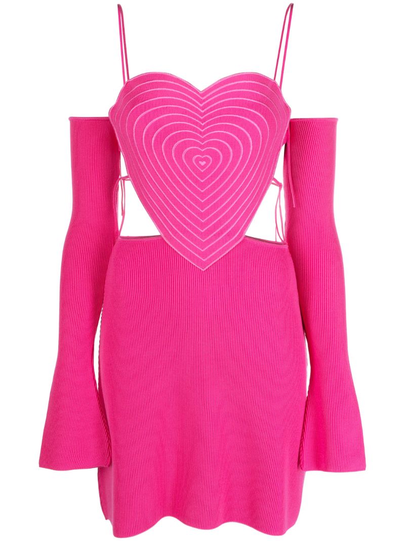 Pink Heart Cut-out Mini Dress