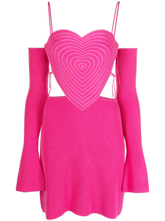 Pink Heart Cut-out Mini Dress