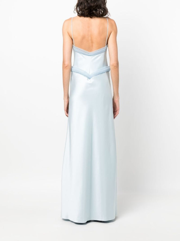Blue Lotus Flower Maxi Dress