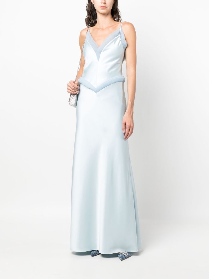 Blue Lotus Flower Maxi Dress
