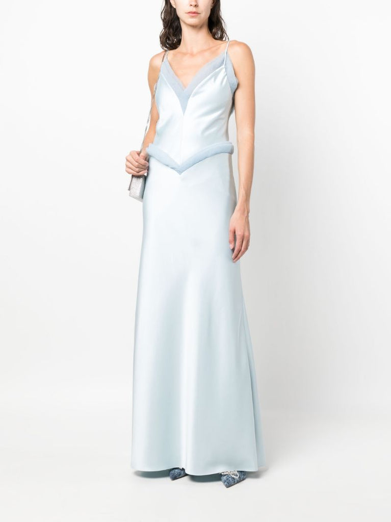 Blue Lotus Flower Maxi Dress